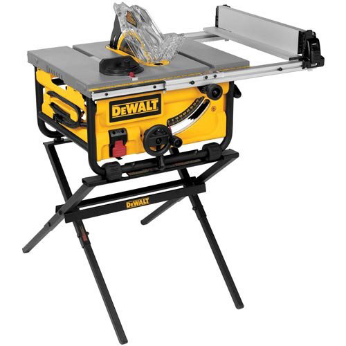 DEWALT DWE7480XA 10 in. Portable Table Saw with Table Saw Stand