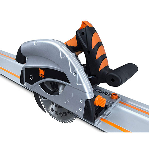 WEN 36055 9-Amp Plunge Cut Circular Track Saw with 2 Guide Rails